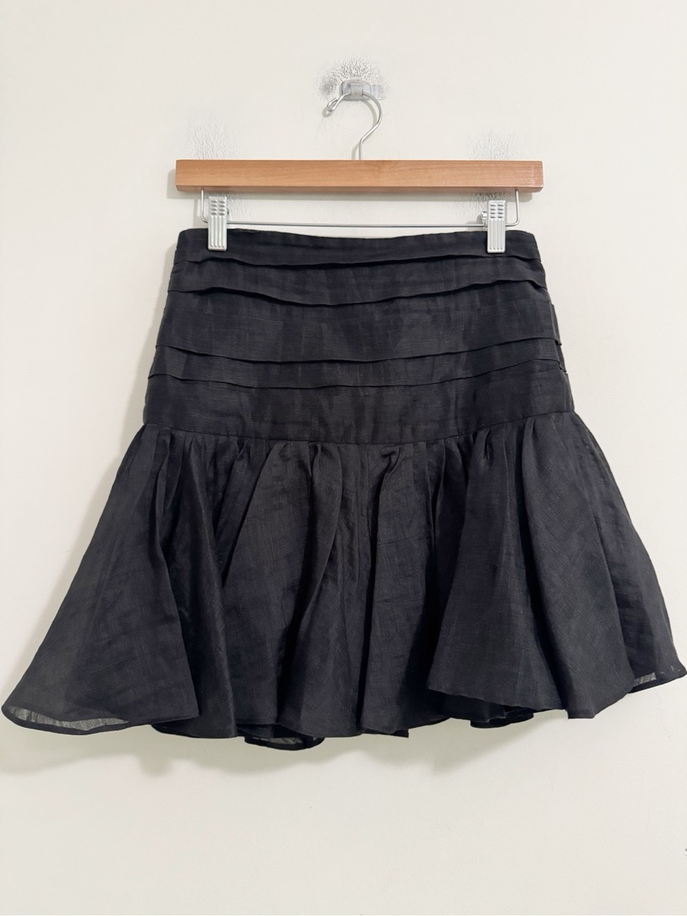Sandro Linen Blend Ruffle Mini Skirt - Picture 4 of 11